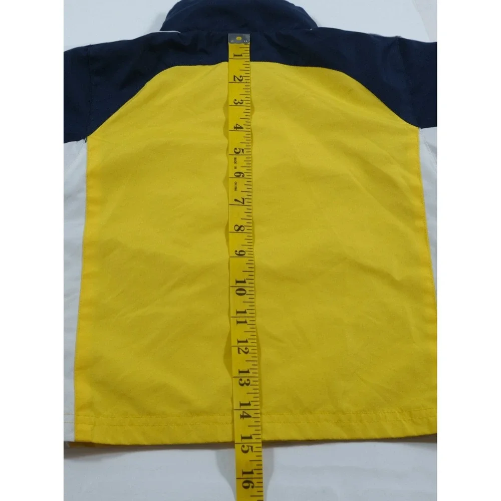 Nike Jacket Kids 4T Yellow Blue White Windbreaker Full Zip Swoosh Logo